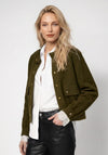 Monari Wool-Blend with Button Detail Cardigan, Olive Green