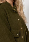 Monari Wool-Blend with Button Detail Cardigan, Olive Green