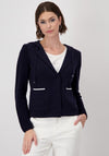 Monari Knit Hooded Blazer, Navy