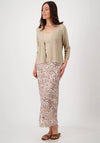 Monari Lurex Open Knit Cardigan, Beige