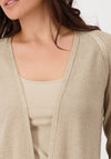 Monari Lurex Open Knit Cardigan, Beige