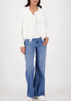 Monari Fringed Sequin Knit Cardigan, Off White