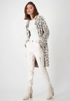 Monari Leopard Fluffy Knit Coat, Beige
