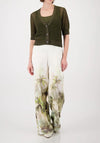 Monari Mesh Knitted Cardigan, Olive Green