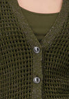 Monari Mesh Knitted Cardigan, Olive Green