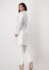Monari Monogram Knitted Coat, White & Grey