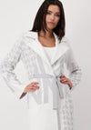 Monari Monogram Knitted Coat, White & Grey