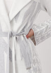 Monari Monogram Knitted Coat, White & Grey