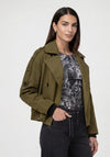 Monari Cropped Trench Coat, Olive Green