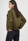 Monari Cropped Trench Coat, Olive Green