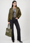 Monari Cropped Trench Coat, Olive Green