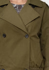 Monari Cropped Trench Coat, Olive Green