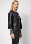Monari Faux Leather Cropped Jacket, Black