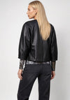 Monari Faux Leather Cropped Jacket, Black
