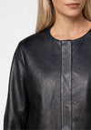 Monari Faux Leather Cropped Jacket, Black