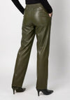 Monari Faux Leather Wide Leg Trousers, Green