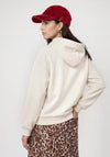 Monari Dog Graphic Print with Rhinestones Hoodie, Cream Multi