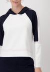 Monari Colour Block Short Hoodie, Off White