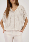 Monari Ajour Knit Hooded Cardigan, Beige