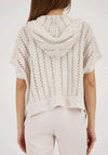 Monari Ajour Knit Hooded Cardigan, Beige