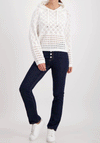 Monari Chenille Crochet Hoodie, White
