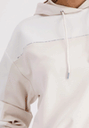 Monari Colour Block Rhinestone Trim Hoodie, Cream