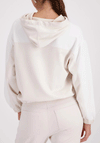 Monari Colour Block Rhinestone Trim Hoodie, Cream