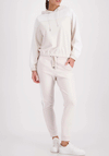 Monari Colour Block Rhinestone Trim Hoodie, Cream