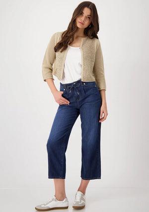 Monari Rhinestone Embellished Cardigan, Beige
