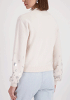 Monari Embellished Zip Knit Bomber Jacket, Cream