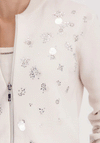 Monari Embellished Zip Knit Bomber Jacket, Cream