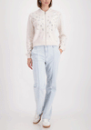 Monari Embellished Zip Knit Bomber Jacket, Cream