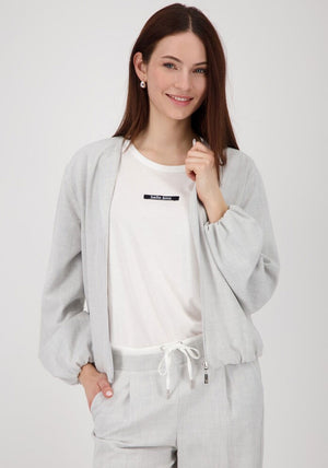 Monari Bomber Style Elastic Trim Jacket, Grey