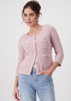Monari Metallic Knit Cardigan, Pink