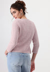 Monari Metallic Knit Cardigan, Pink