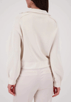 Monari Diamante Trim Zip Knit Jacket, Cream