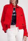 Monari Short Layered Trench Coat, Red