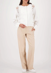 Monari Lace Insert Cardigan, Off White