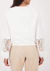 Monari Lace Insert Cardigan, Off White