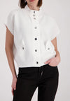 Monari Button-Down Stand Up Collar Jacket, White