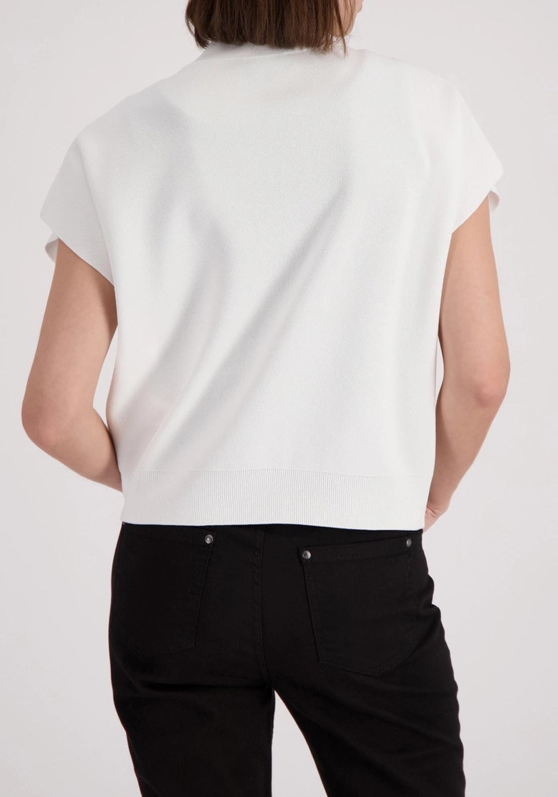 Monari Button-Down Stand Up Collar Jacket, White