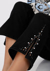 Monari Embellished 7/8 Slim Leg Jeans, Black