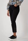Monari Embellished 7/8 Slim Leg Jeans, Black