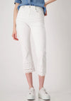 Monari 7/8 Embroidered Trim Jeans, White