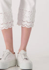 Monari 7/8 Embroidered Trim Jeans, White
