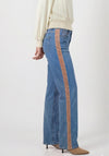 Monari Contrast Stripe Wide Leg Jeans, Blue