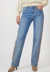 Monari Contrast Stripe Wide Leg Jeans, Blue