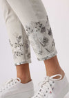 Monari Embellished Cropped Skinny Jeans, Beige