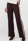 Monari Wide Leg with Stripe Detail Joggers, Brown