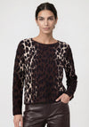 Monari Leopard Print Jacquard Knitted Jumper, Brown Multi